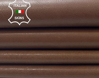 OAK BROWN rough vegetable tan strong Italian Goat Leather 3 skins total 12sqf 0.9mm #C3470