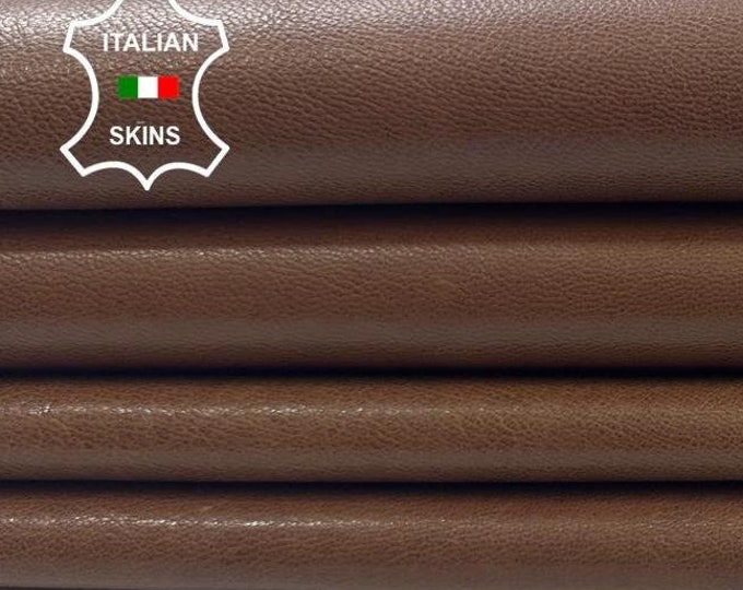 OAK BROWN rough vegetable tan strong Italian Goatskin Goat Leather 2 skins hides total 12sqf 0.9mm #C3470