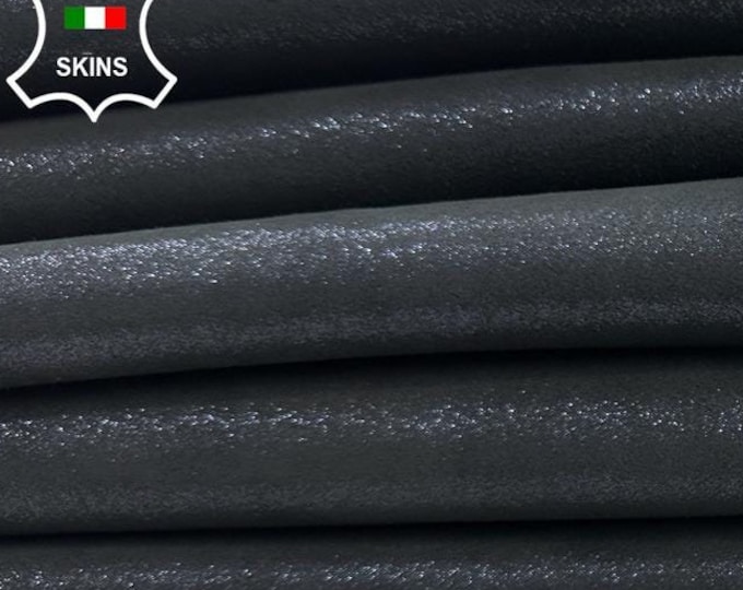 BLUE BLACK PEARLIZED Shimmer Lame Print Thick Italian Goatskin Goat Leather pack 2 hides skins total 9+sqf 1.3mm #C3231