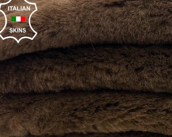 BROWN Hair On Soft sheepskin Lamb shearling fur hairy sheep Italian leather pack 3 hides skins total 10+sqf 22"x28" #C3206