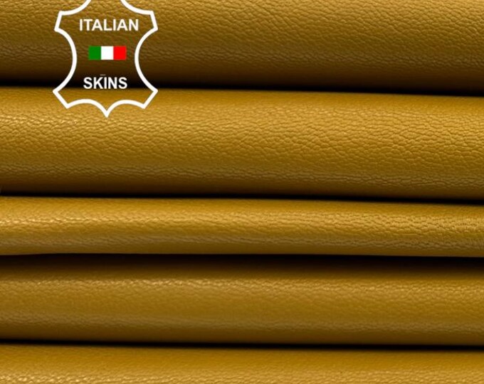 MUSTARD ROUGH Thick Italian Goatskin Goat leather pack 2 hides skins total 9+sqf 1.1mm #C5837