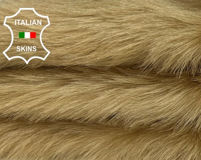 LIGHT SAND Hair On Soft sheepskin Lamb shearling fur hairy sheep Italian leather hide hides skin skins 16"x22"  #B8658