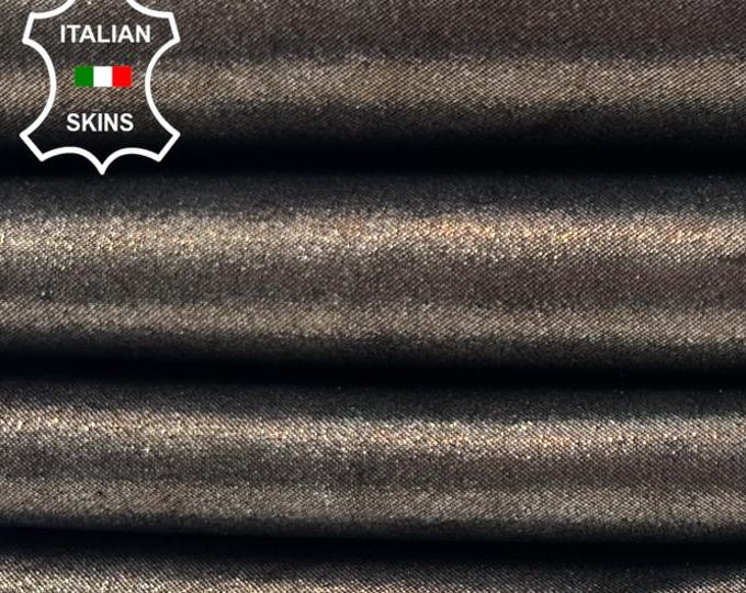 METALLIC OLD BRONZE Distressed Lame Shimmer Print On Italian Goatskin Goat leather pack 2 hides skins total 8sqf 0.9mm #C5584