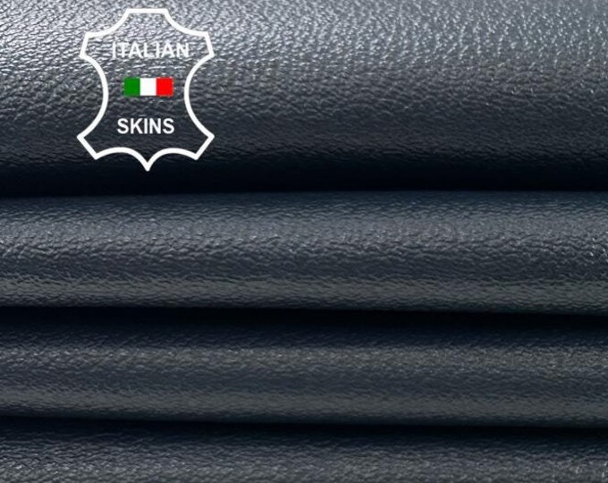 VERY DARK BLUE Pebble Grainy Italian Goatskin Goat Leather pack 2 hides skins total 7+sqf 0.7mm #C3358