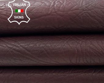 WINE BURGUNDY antiqued textured vegetable tan thick Italian Lambskin Leather skin hide 5sqf 1.6mm #C3692