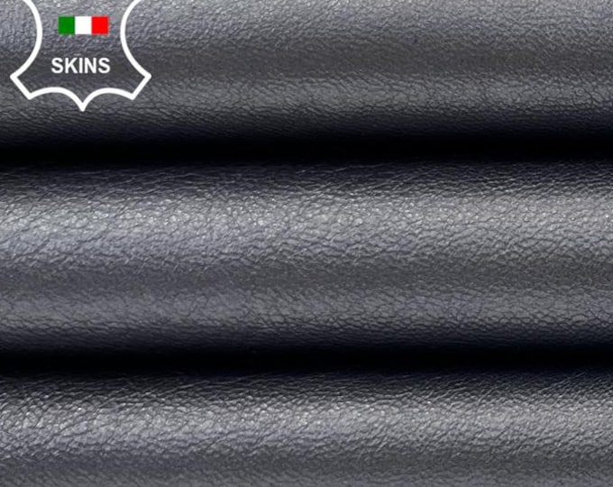 STEEL PEARLIZED ROUGH Thick Italian Lambskin Sheep Lamb Leather hide hides skin skins 9sqf 1.4mm #C1848