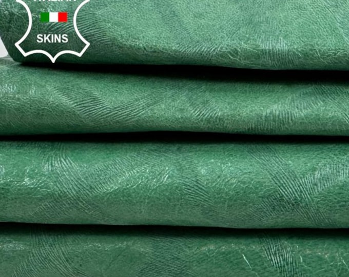 MINT GREEN TEXTURED Print On Italian Lamb leather pack 2 skins total 5+sqf 0.9mm #C7368