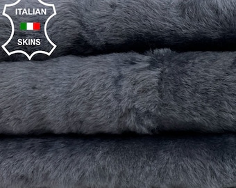 GREY SHORT Hair On Soft sheepskin Lamb shearling fur hairy sheep Italian leather hide hides skin skins 17"x26"  #C633
