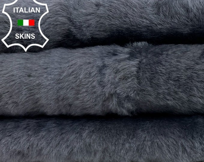 GREY SHORT Hair On Soft sheepskin Lamb shearling fur hairy sheep Italian leather hide hides skin skins 17"x26"  #C633