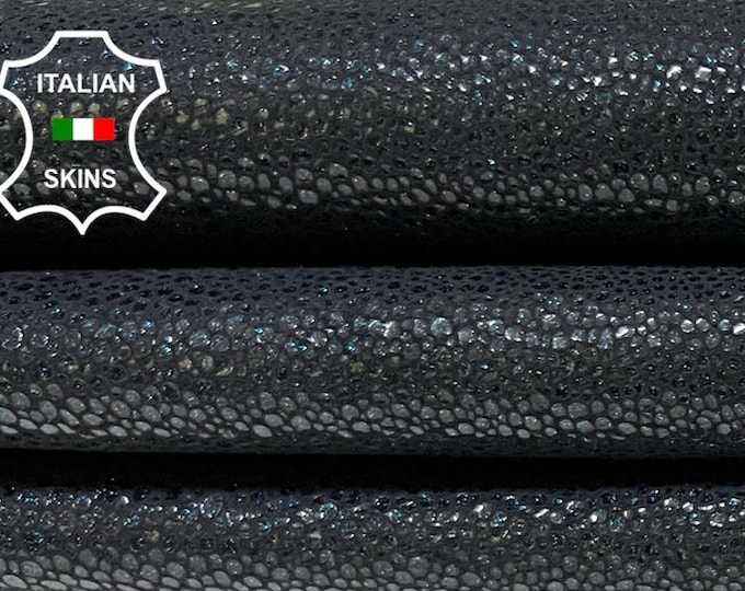 PEARLIZED TEAL SHIMMER Reptile Print On Soft Italian Goatskin Goat Leather hide hides skin skins 2+sqf 0.9mm #B9647
