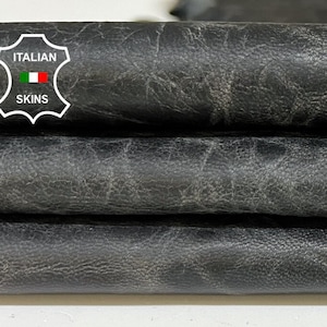 DARK TAUPE BROWN Vintage Look Rough Soft Italian Goatskin Goat Leather hide hides skin skins 5sqf 0.7mm #B9040