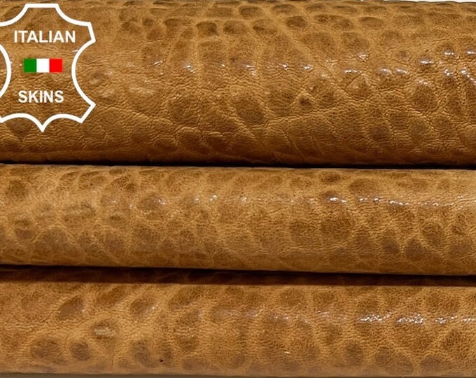 BUBBLY SAND Vegetable Tan Vintage Look Soft Italian Lambskin Lamb Sheep Leather hide hides skin skins 4+sqf 1.0mm #B8481