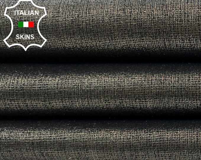 METALLIC GUNMETAL CANVAS Print On Thick Soft Italian Goatskin Goat Leather hide hides skin skins 4+sqf 1.1mm #C881