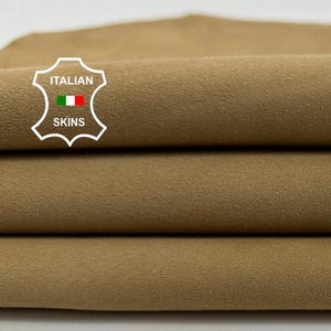 LIGHT SAND WHEAT Suede Soft Italian Goatskin Goat Leather skin hide skins hides 4sqf 1.1mm #C3611