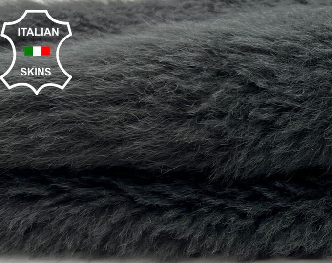 PETROL GREY Hair On Soft sheepskin Lamb shearling fur hairy sheep Italian leather hide hides skin skins 15"x22"  #C1126