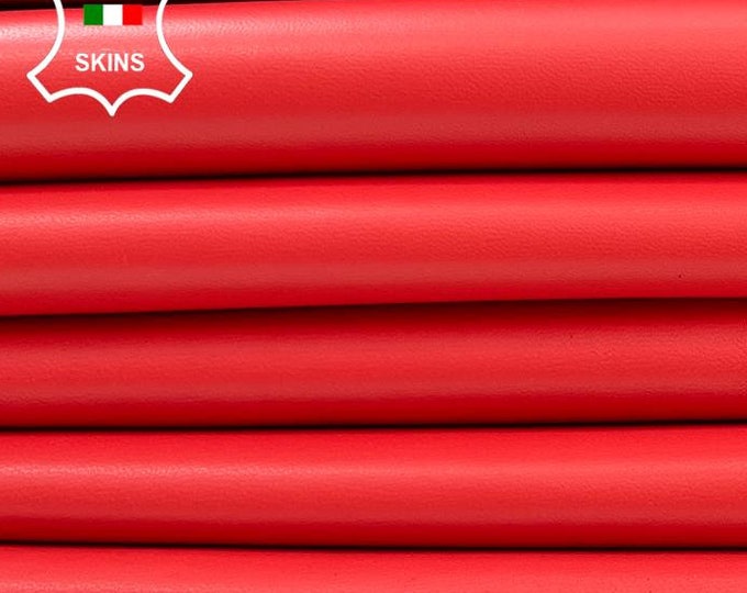 CANDY RED Italian Lambskin Lamb Sheep Leather pack 2 hides skins total 10+sqf 0.9mm #C1617