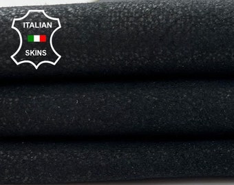 BLACK CANVAS Print On Nubuck Thick Soft Italian Goatskin Goat Leather hide hides skin skins 5sqf 1.1mm #C949