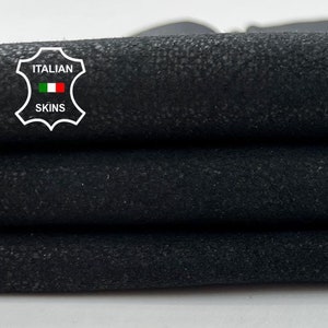 BLACK CANVAS Print On Nubuck Thick Soft Italian Goatskin Goat Leather hide hides skin skins 5sqf 1.1mm #C949