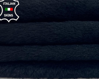 Delivered Duty Paid-BLACK Short Hair On Soft Lamb shearling fur hairy sheep Italian leather hide hides skin 19"x32"  #C1158