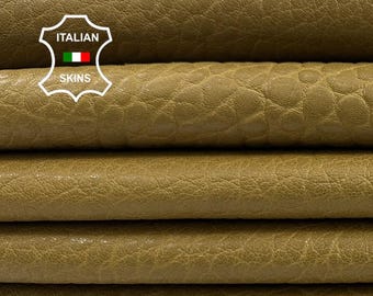 MUSTARD GRAINY WASHED Vegetable Tan Thick Soft Italian Lambskin Sheep Lamb leather pack 2 hides skins total 10+sqf 1.6mm #C4440