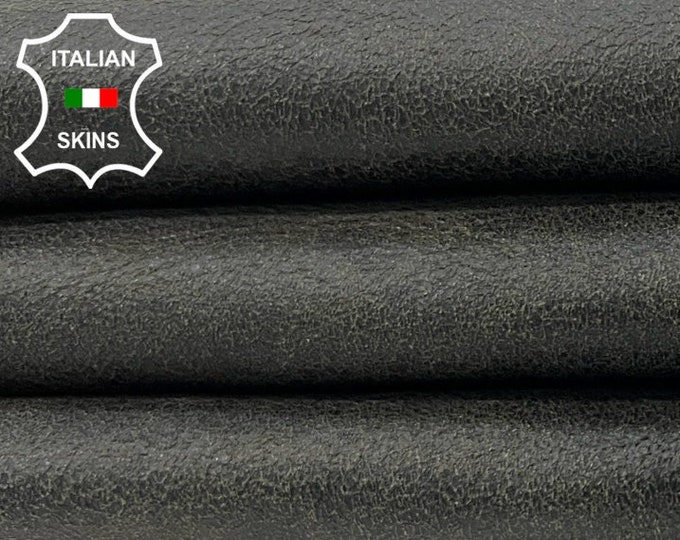 OLIVE ANTIQUED CRINKLE Vintage Look Vegetable Tan Soft Italian Lambskin Lamb Sheep Leather hide hides skin skins 5sqf 0.9mm #C355