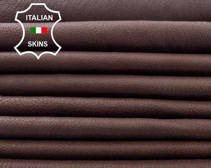 REDDISH BROWN ANTIQUED Vegetable tan Italian Calfskin calf Leather 2 skins hides total 22sqf 0.9mm #C3677