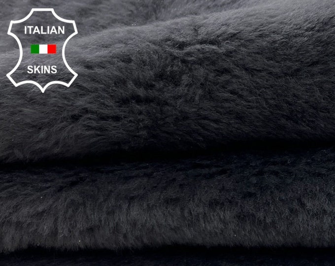 ANTHRACITE DARK GREY Hair On sheepskin Lamb shearling fur hairy sheep Italian leather hide hides skin skins 23"x39"  #C920