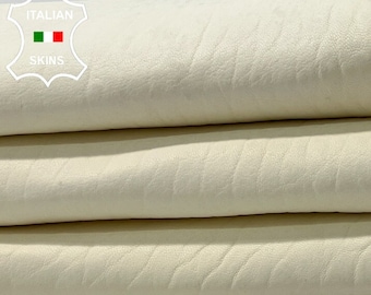 BUTTER VANILLA WHITE Grainy Undyed Thick Soft Italian Lambskin Lamb Sheep Leather hides hide skin skins 5sqf 1.7mm #B9849