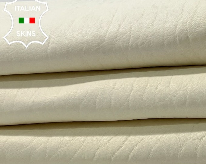 BUTTER VANILLA WHITE Grainy Undyed Thick Soft Italian Lambskin Lamb Sheep Leather hides hide skin skins 5sqf 1.7mm #B9849