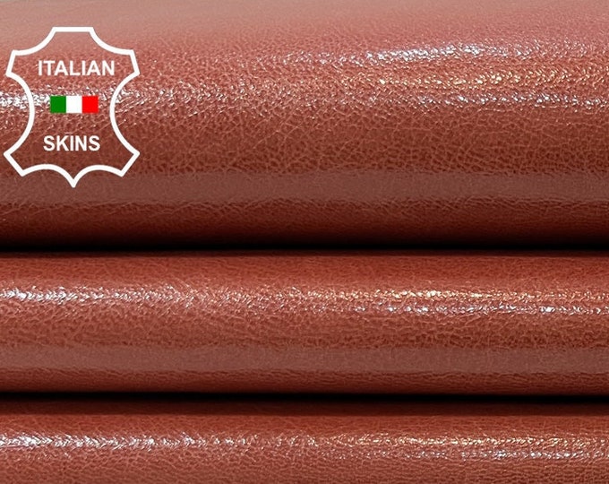 BRIC TERACOTTA SHINY Thin Italian Goatskin Goat Leather hide hides skin skins 5sqf 0.6mm #C504