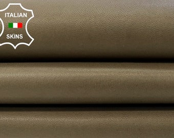 NATURAL OLIVE GREEN Army Naked vegetable tan Soft Italian Lambskin Lamb Sheep leather hide hides skin skins 6sqf 0.9mm #C103