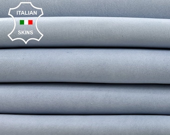 LIGHT BLUE VEGETABLE Tan Vintage Look Soft Italian Lambskin Lamb Sheep Leather pack 3 hides skins total 14sqf 1.0mm #C877