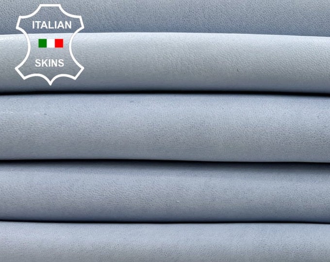 LIGHT BLUE VEGETABLE Tan Vintage Look Soft Italian Lambskin Lamb Sheep Leather pack 3 hides skins total 14sqf 1.0mm #C877