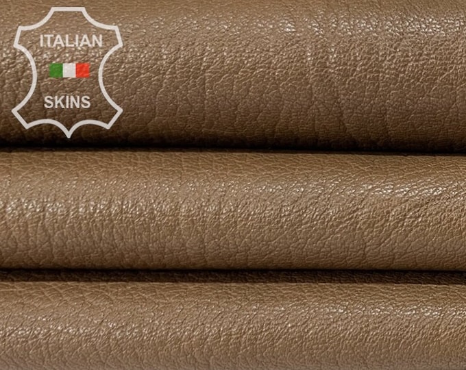 BROWN GRAINY VEGETABLE Tan Thick Soft Italian Lambskin Lamb Sheep Leather hide hides skin skins 6sqf 1.1mm #B8183