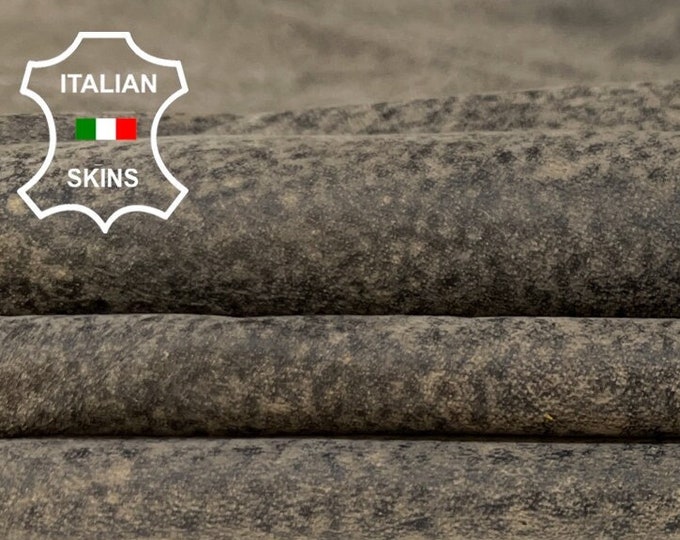 BROWN STONEWASH VINTAGE Look Thin Soft Italian Lambskin Lamb Sheep leather hide hides skin skins 6+sqf 0.6mm #B5116