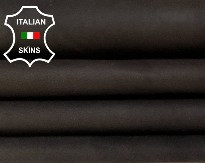 DARK BROWN NUBUCK Soft Italian Calfskin Cow Leather hide hides skin skins 8+sqf 0.7mm #B4413