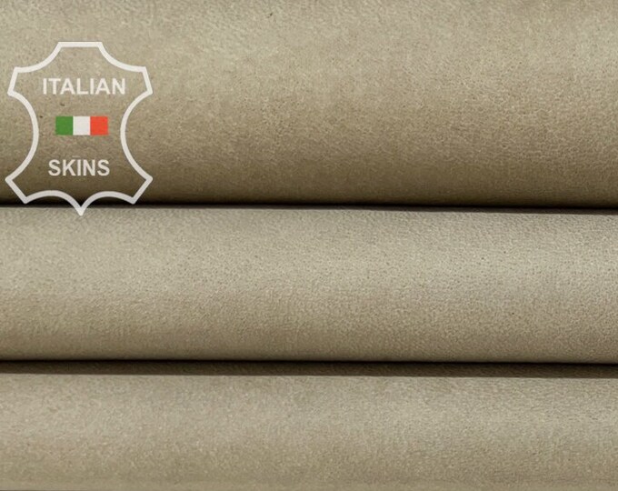 NATURAL KHAKI GRAY Vegetable Tan Thin Soft Italian Lambskin Lamb Sheep leather hide hides skin skins 6sqf 0.6mm #B7229