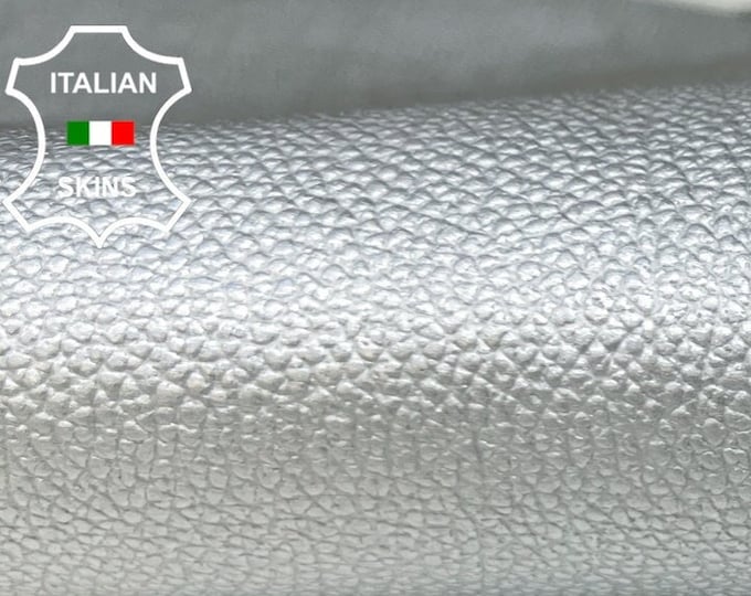 GRAY PEARLIZED PEBBLE Grainy Textured Strong Italian Goatskin Goat Leather hide hides skin skins 4+sqf 0.8mm #B5781