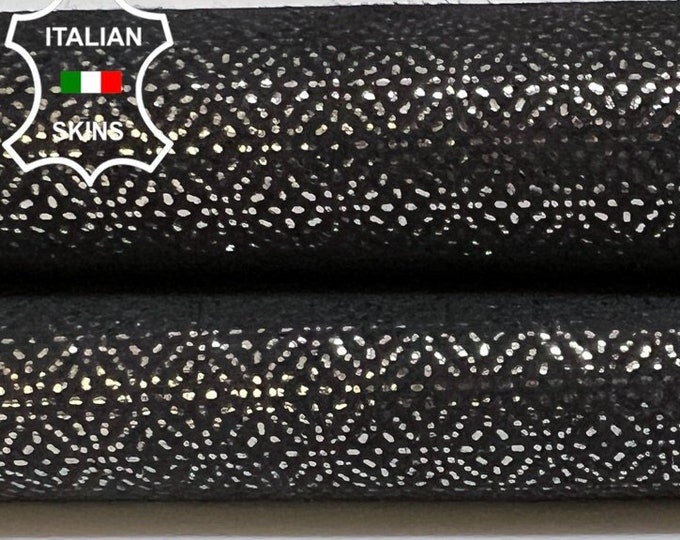 METALLIC GUNMETAL EYE Attraction Print On Soft Italian Goatskin Goat Leather hide hides skin skins 2+sqf 1.0mm #B5897