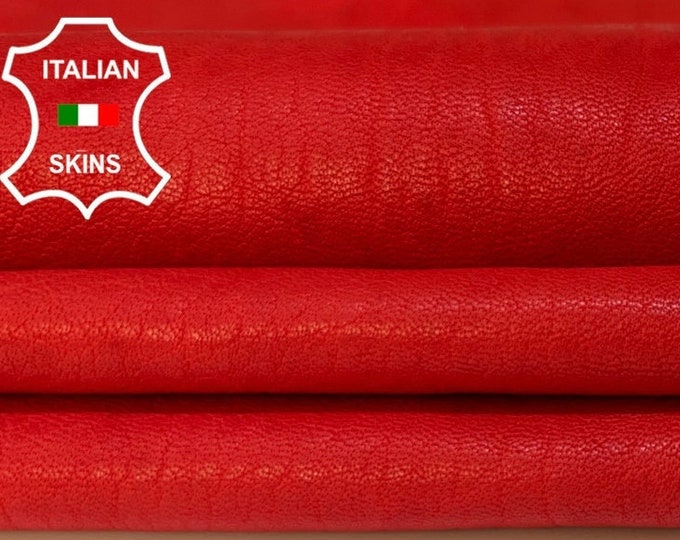 WASHED RED VEGETABLE Tan Soft Italian Lambskin Lamb Sheep leather hide hides skin skins 6sqf 0.7mm #B5027