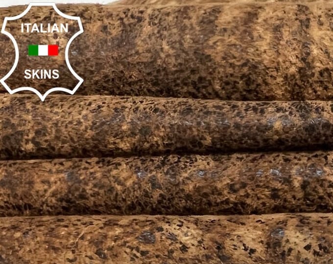 BROWN SUEDE VERY Vintage Look Thin Soft Italian Lambskin Lamb Sheep Leather hide hides skin skins 6sqf 0.6mm #B5430