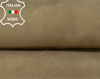 Delivered Duty Paid-DARK BEIGE Suede Italian Goatskin Goat leather skin 3sqf 0.9mm #B6880