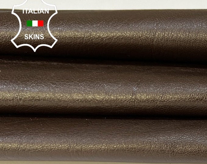 DARK OLIVE BROWN Vegetable Tan Semi Gloss Italian Goatskin Goat Leather hide hides skin skins 5+sqf 0.9mm #B9576