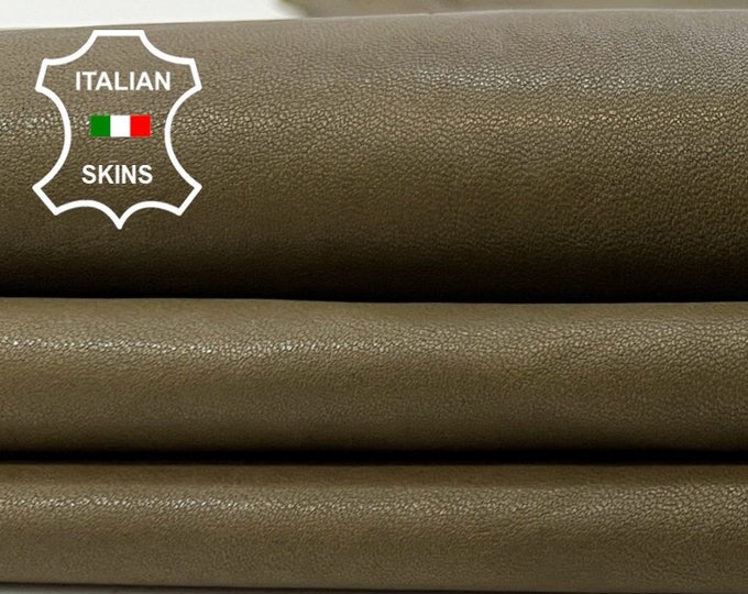 OLIVE GREEN WASHED vegetable tan Soft Italian Lambskin Lamb Sheep leather hide hides skin skins 5+sqf 0.8mm #C102