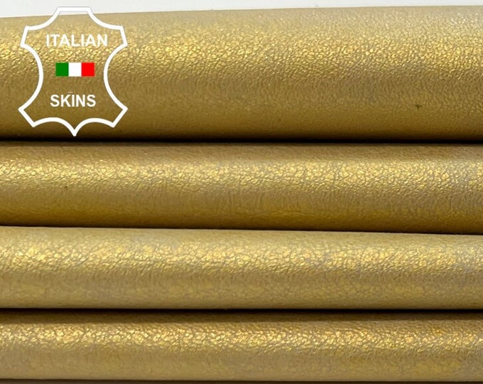 GOLD PEARLIZED Distressed Vintage Look Soft Italian Lambskin Lamb Sheep Leather hide hides skin skins 3+sqf 1.0mm #C107