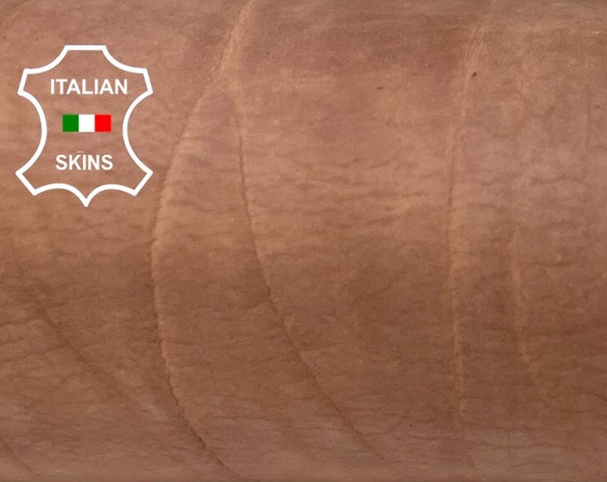 NATURAL BROWN VACHETTA Vegetable Tan Full Grain Naked Tooling Heavy Thick Strong Italian Cow leather skin hide 22"x48" 4.5-5.5mm 12oz #B9752