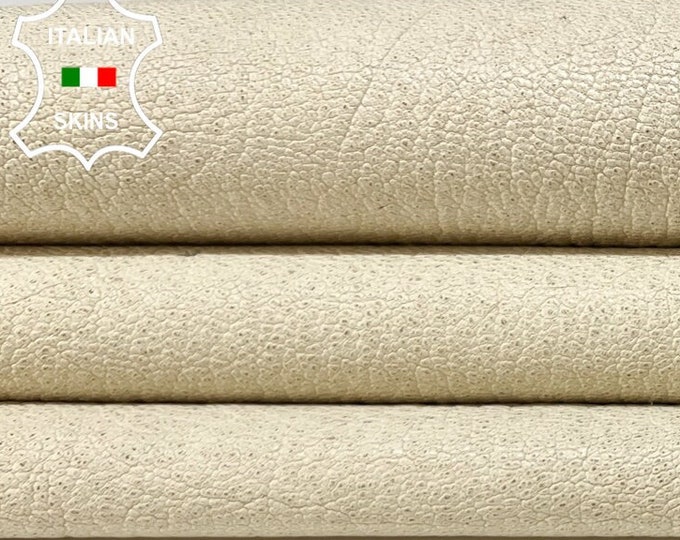 IVORY VINTAGE LOOK Rough Vegetable Tan Soft Italian Goatskin Goat Leather hide hides skin skins 4+sqf 1.0mm #B8420