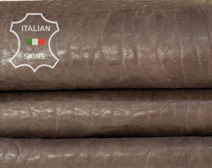 DARK BROWN Grainy Rustic Antiqued Look Vegetable Tan Soft Italian Lambskin Lamb Sheep leather hide hides skin skins 4+sqf 0.9mm #B8095