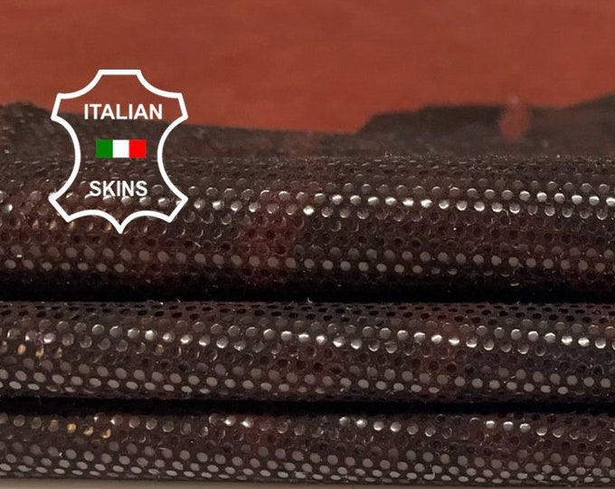 BROWN LEOPARD PRINT on Shiny Lame soft Italian lambskin lamb sheep leather skin skins hide hides 4sqf 0.5mm #A9908