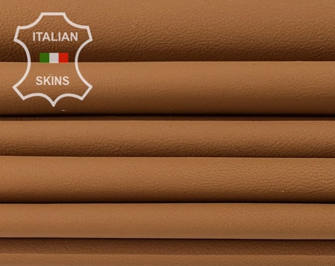 BROWN MATTE Vegetable Tan Soft Italian Lambskin Lamb Sheep Leather pack 2 hides skins total 18sqf 0.7mm #B7204